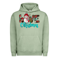 Pigment Oil Green love christmas snowman Urban Hoodie - JahusDesignShop