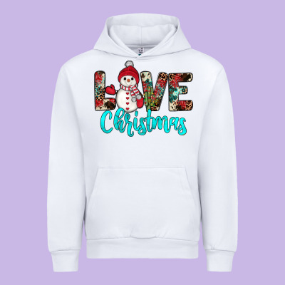 Love Christmas Snowman Urban Hoodie Designed By Jahusdesignshop