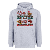 Heather Grey life is better with chocolate Heavyweight Hoodie - AdoDesignShop