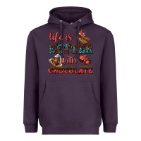 Plum life is better with chocolate Heavyweight Hoodie - AdoDesignShop
