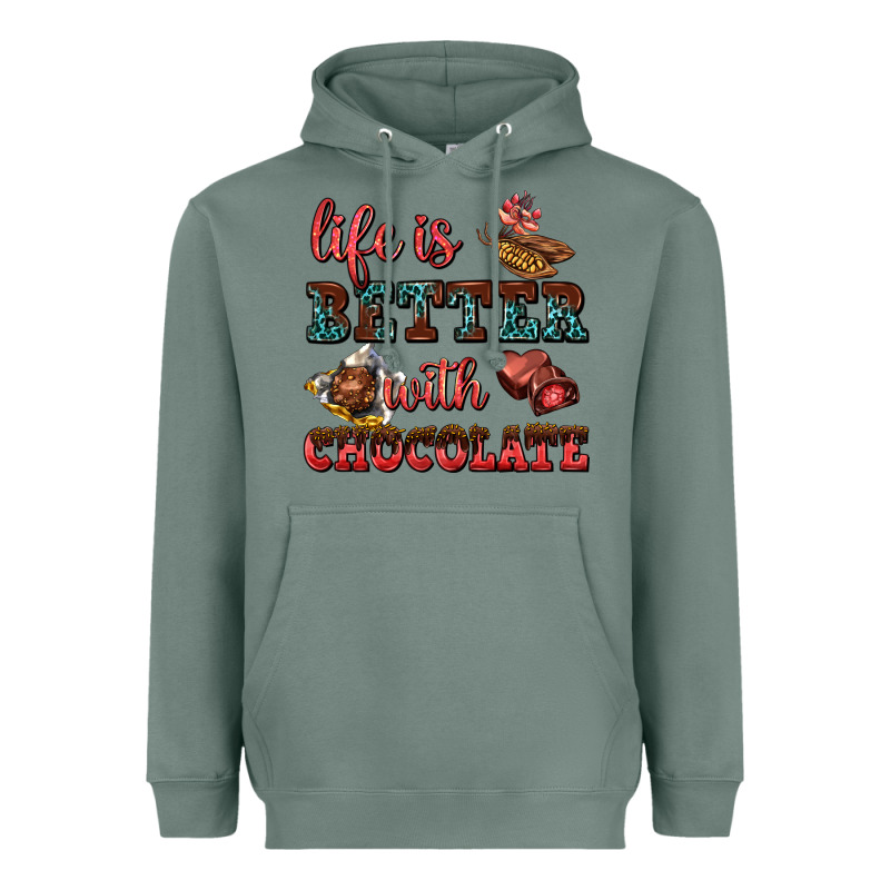 Life Is Better With Chocolate Heavyweight Hoodie by AdoDesignShop | Teevron