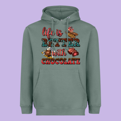 Life Is Better With Chocolate Heavyweight Hoodie Designed By Adodesignshop