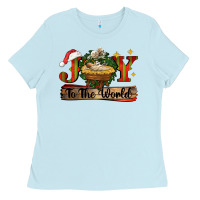 Baby Blue joy to the world Ladies Tee - CowGirlArtShop
