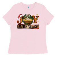 Bubblegum Pink joy to the world Ladies Tee - CowGirlArtShop