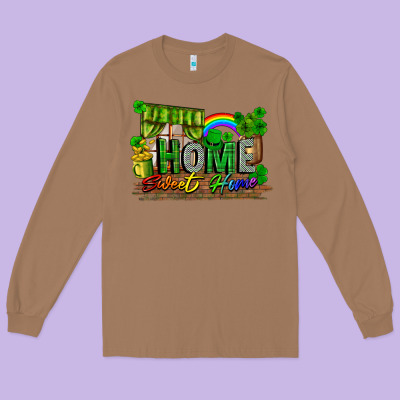 Home Sweet Home St. Patricks Day Long Sleeve Tee Designed By Fadigitalartstudio
