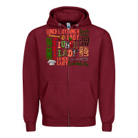 Burgundy lunch lady Zipper Hoodie - AdoDesignShop