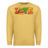 Antique Gold love with hamburger Premium Sweatshirt - AdoDesignShop