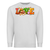 Dove Grey love with hamburger Premium Sweatshirt - AdoDesignShop