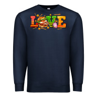 Navy love with hamburger Premium Sweatshirt - AdoDesignShop