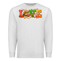 Oatmeal Heather love with hamburger Premium Sweatshirt - AdoDesignShop