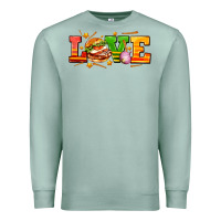 Seafoam love with hamburger Premium Sweatshirt - AdoDesignShop