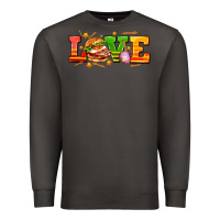 Smoke love with hamburger Premium Sweatshirt - AdoDesignShop
