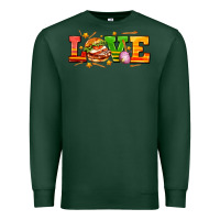 Sports Green love with hamburger Premium Sweatshirt - AdoDesignShop