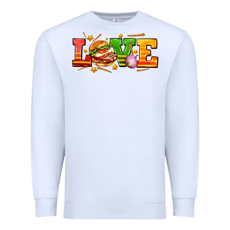 Love With Hamburger Premium Sweatshirt by AdoDesignShop | Teevron