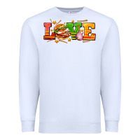 White love with hamburger Premium Sweatshirt - AdoDesignShop