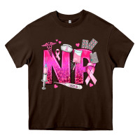 Chocolate Brown breast cancer np nurse practitioner Heavy Core Tee - texasbilliewilder