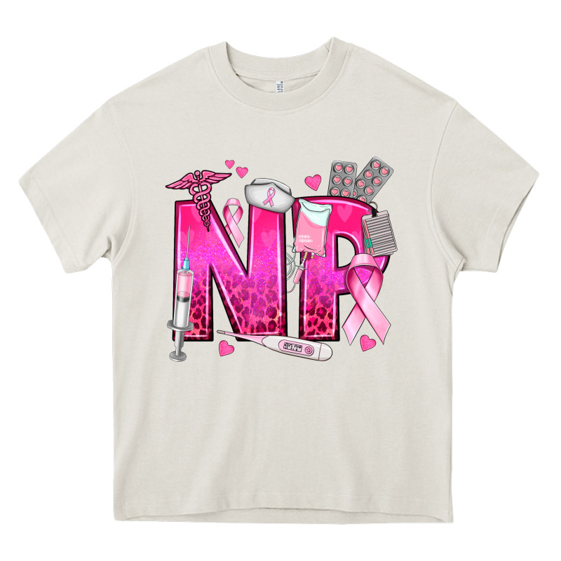 Breast Cancer Np Nurse Practitioner Heavy Core Tee by texasbilliewilder | Teevron