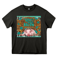 Asphalt whats shakin bacon baby pig Heavy Core Tee - RanaPortraitStore