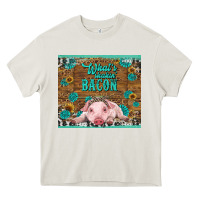 Cream whats shakin bacon baby pig Heavy Core Tee - RanaPortraitStore