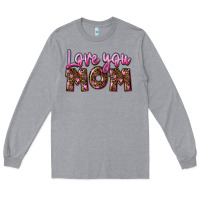 Heather Grey love you mom Long Sleeve Tee - FaDigitalArtStudio