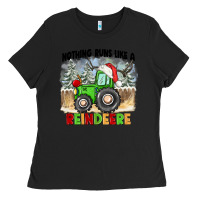 Black nothing runs like a reindeere Ladies Tee - CowGirlArtShop