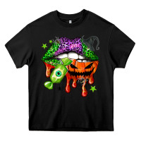 Black Halloween lips Heavy Core Tee - NancyCooperArtShop