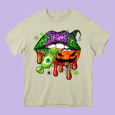 Halloween Lips Heavy Core Tee Designed By Nancycooperartshop