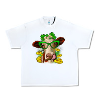 White St. Patrick's Day cow Urban Heavy Tee - OliviaCreatesArt