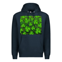 Navy Saint Patricks Day Shamrock And Plaid Premium Hoodie - RanaPortraitStore