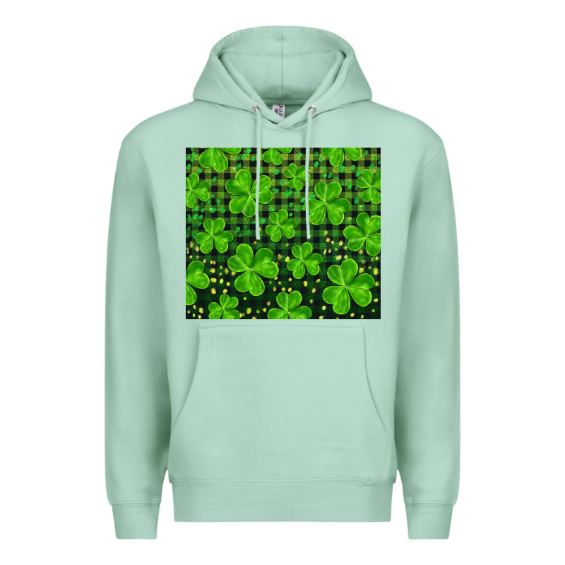Saint Patricks Day Shamrock And Plaid Premium Hoodie by RanaPortraitStore | Teevron