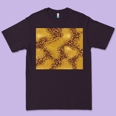 Gold Glitter With Leopard Pattern Premium Tee Designed By Tumblerdesignbyshophia