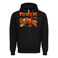 Black pumpkin farm truck Zipper Hoodie - AdoDesignShop