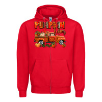 Red pumpkin farm truck Zipper Hoodie - AdoDesignShop