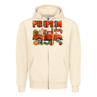 Sandshell pumpkin farm truck Zipper Hoodie - AdoDesignShop