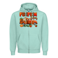 Seafoam pumpkin farm truck Zipper Hoodie - AdoDesignShop