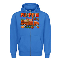True Royal pumpkin farm truck Zipper Hoodie - AdoDesignShop