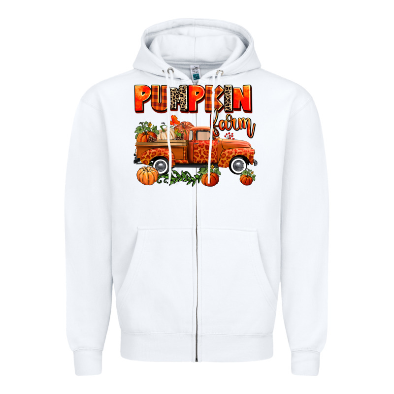 Pumpkin Farm Truck Zipper Hoodie by AdoDesignShop | Teevron