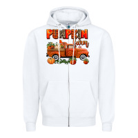 White pumpkin farm truck Zipper Hoodie - AdoDesignShop