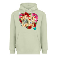Matcha playing cards roses and pearls Heavyweight Hoodie - AdoDesignShop