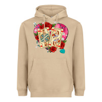 Mushroom playing cards roses and pearls Heavyweight Hoodie - AdoDesignShop