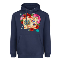 Navy playing cards roses and pearls Heavyweight Hoodie - AdoDesignShop