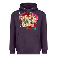 Plum playing cards roses and pearls Heavyweight Hoodie - AdoDesignShop