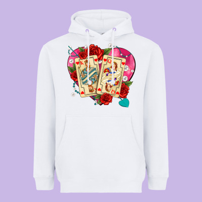 Playing Cards Roses And Pearls Heavyweight Hoodie Designed By Adodesignshop