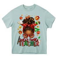 Arona santa's favorite teacher afro messy bun Heavy Core Tee - texasbilliewilder