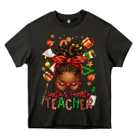 Asphalt santa's favorite teacher afro messy bun Heavy Core Tee - texasbilliewilder