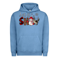 Pigment Pebble Blue let it snow snowman Urban Hoodie - JahusDesignShop