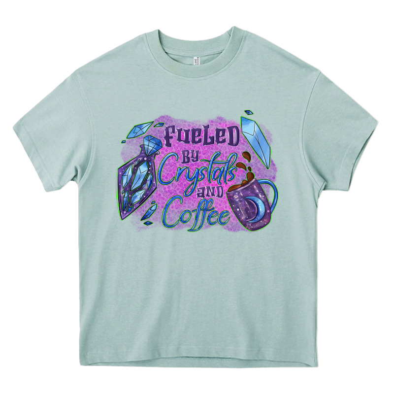 Fueled By Crystals And Coffee Halloween Heavy Core Tee by NancyCooperArtShop | Teevron