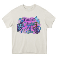 Cream Fueled by crystals and coffee halloween Heavy Core Tee - NancyCooperArtShop