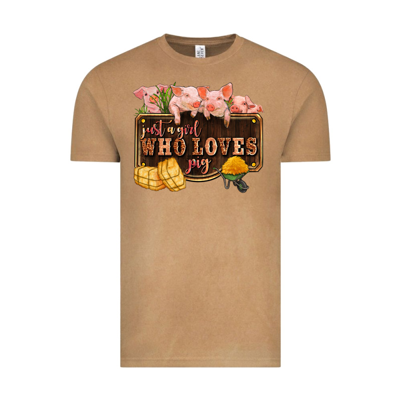 Just A Girl Who Loves Pig Olivia Vintage Tee by OliviaCreatesArt | Teevron