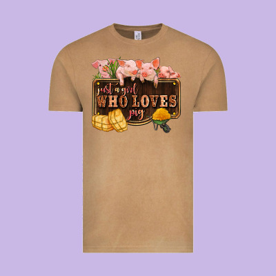Just A Girl Who Loves Pig Olivia Vintage Tee Designed By Oliviacreatesart